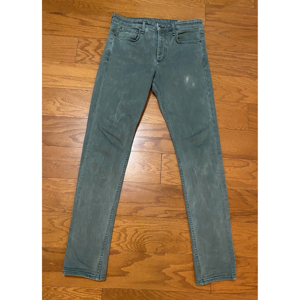 Rag & Bone Jeans Mens 33 Green Fit 2 Standard Issue Slim Leg 100% Cotton USA